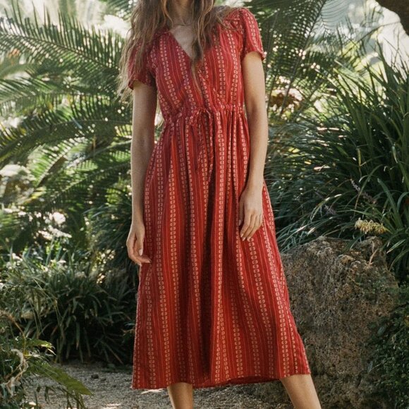 Christy Dawn Dresses & Skirts - Dawn Dress by Christy Dawn in Hibiscus Zinnia Stripe